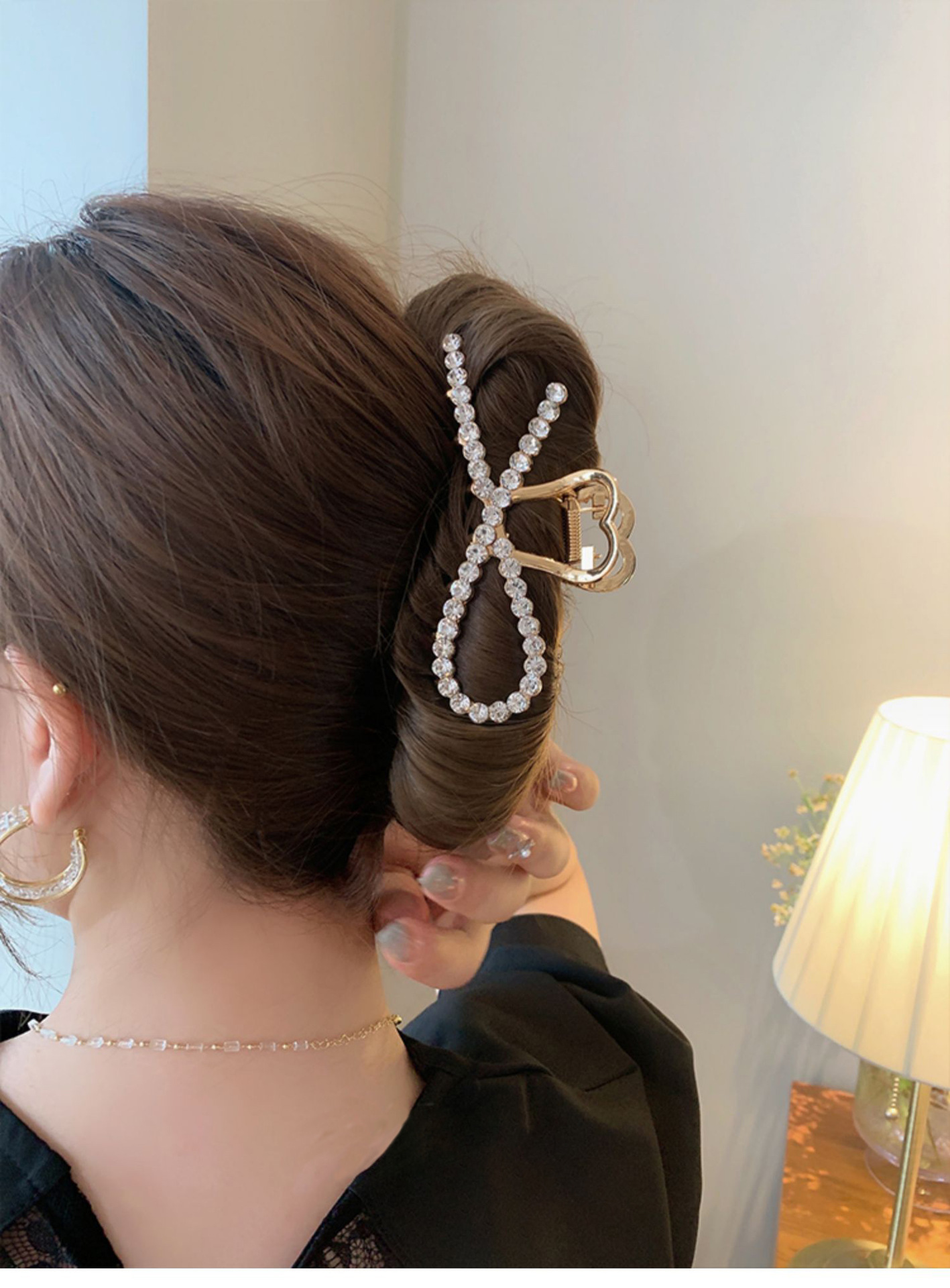 韩国新款珍珠发夹后脑勺女大号抓夹网红气质发卡抓发夹鲨鱼夹头饰详情7