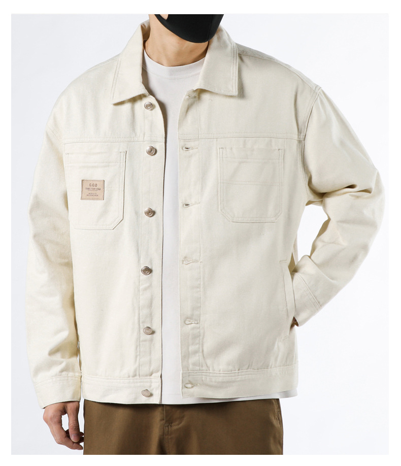 2023年秋季新款牛仔外套男士宽松潮牌帅气牛仔衣纯棉男工装夹克潮详情14