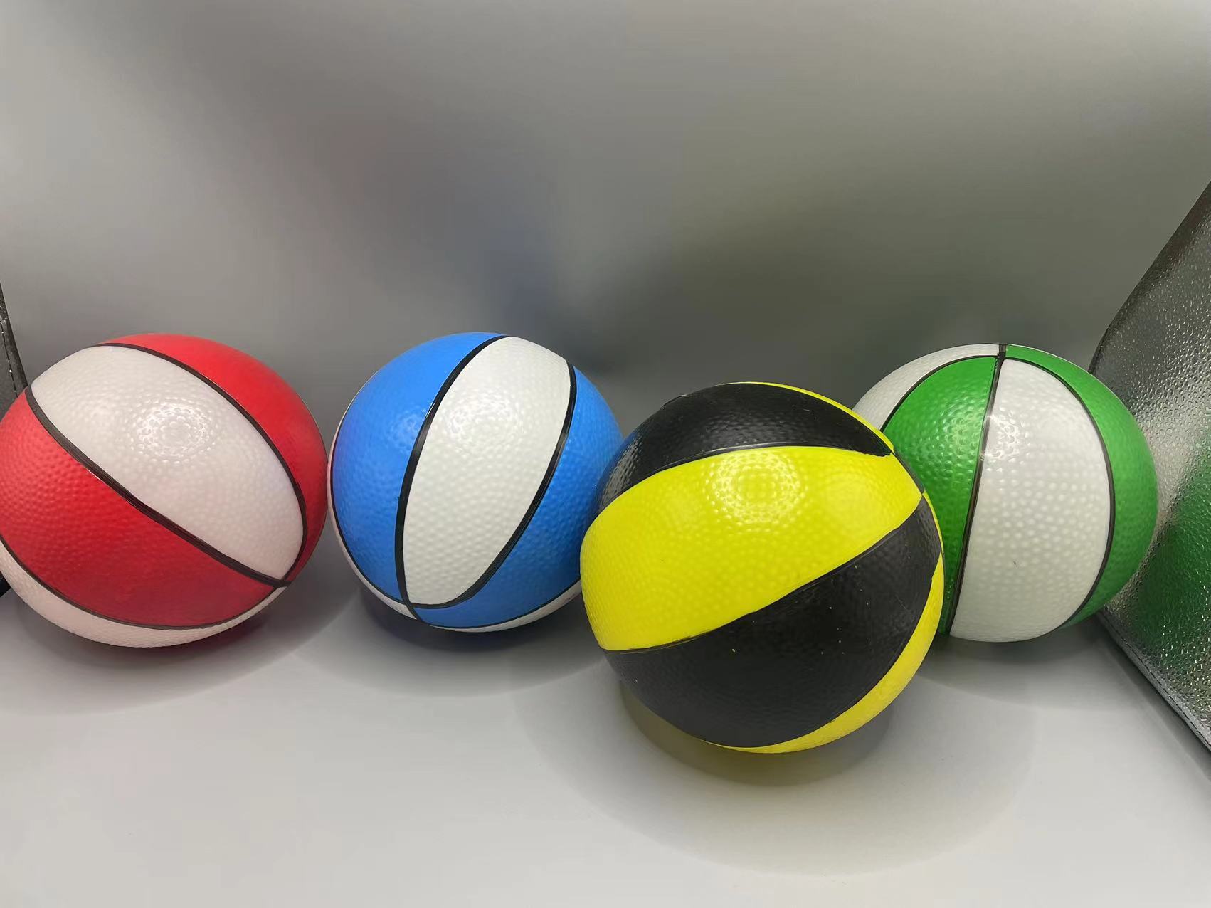 厂家直销儿童小篮球彩色小篮球PVC充气彩色玩具球拍拍球皮球详情2