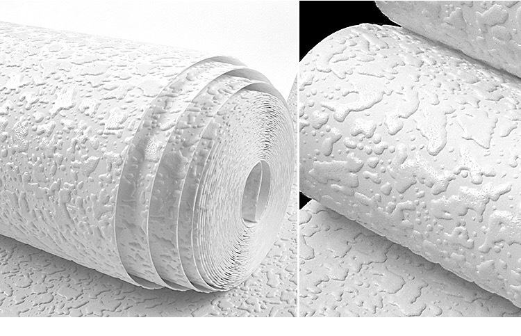 简约北欧3d立体仿硅藻泥纯色素色颗粒壁纸服装店铺卧室纯白色墙纸详情24