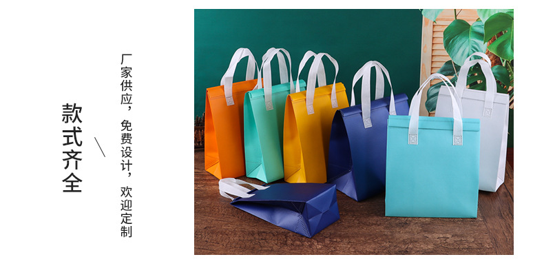 Wholesale of takeout packaging insulated bags, milk tea takeout packaging bags, non-woven fabric custom takeout bags, laminated handbags pic 4
