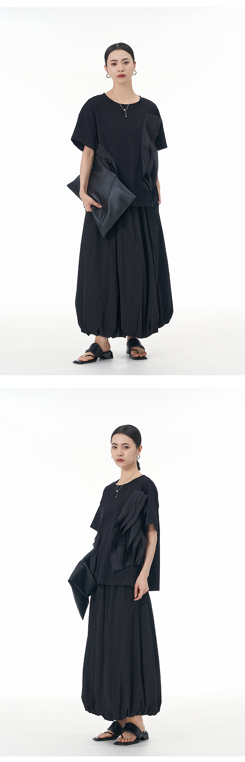 大码女装2025夏新宽松纱网拼接纯棉短袖T恤气质韩版显瘦上衣68852详情10