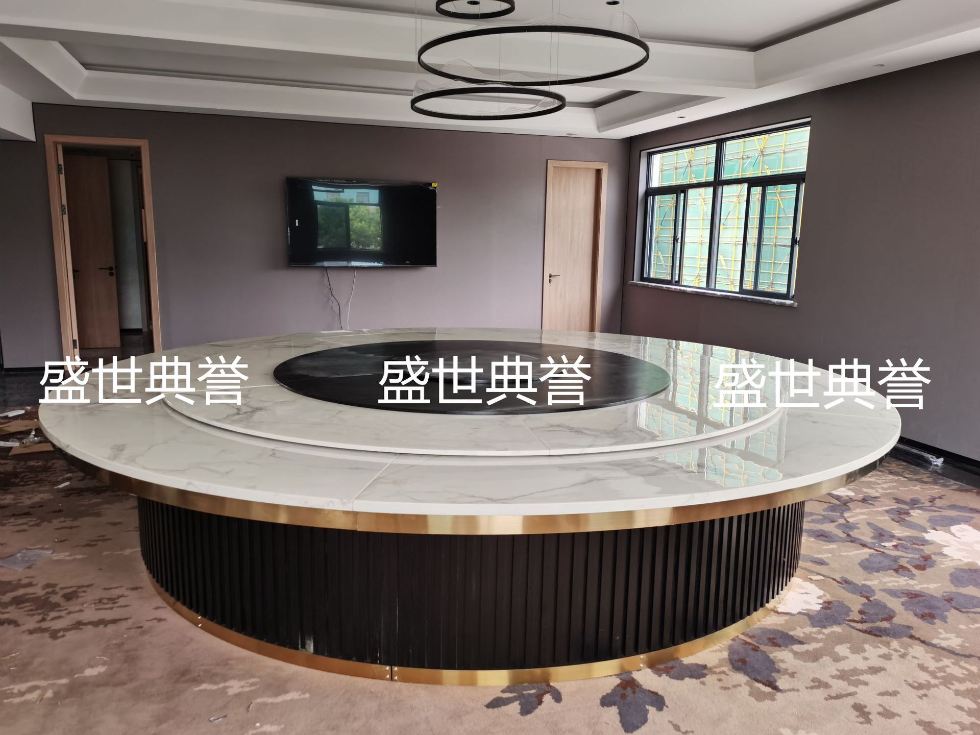 Electric round table, seafood restaurant, private room, marble electric table, high-end club, 20-person table at Shaoyang International Hotel pic 16