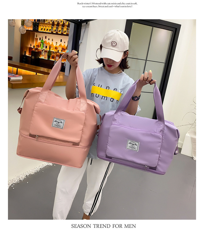 Wholesale dry and wet separation sports hand-held shoulder bags, yoga and fitness bags, folding and storage large-capacity travel bags, LOGO pic 62