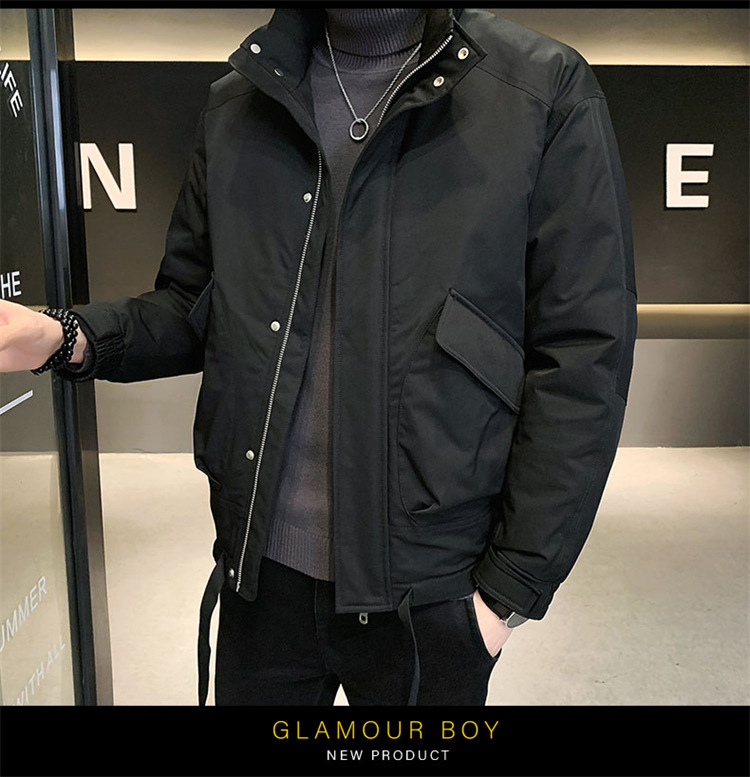 棉衣外套男士秋冬季薄款短装二棉服男2024年新款韩版夹克工装袄子 pic 11