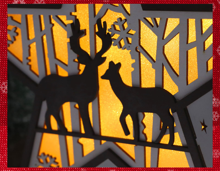 Creative Christmas decorative wood products, five-pointed star handcrafted wooden handicrafts, cross-border environmental atmosphere decorative lights pic 44