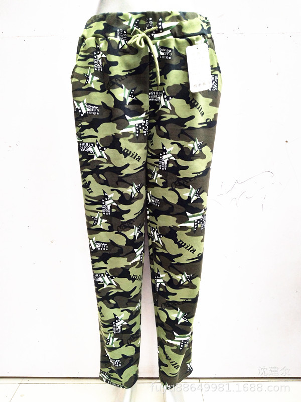 For middle-aged and elderly women in autumn and winter, add fat, oversized, brushed, drawstring camouflage pants, and add fleece milk silk casual leggings for small feet pic 5