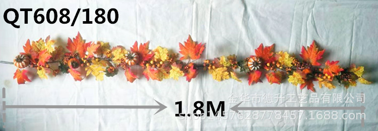 Desheng Cross-border E-commerce Factory Direct Sales, grateful for the harvest, Halloween supply, autumn maple leaves, pumpkins, willow leaves, and vines pic 2