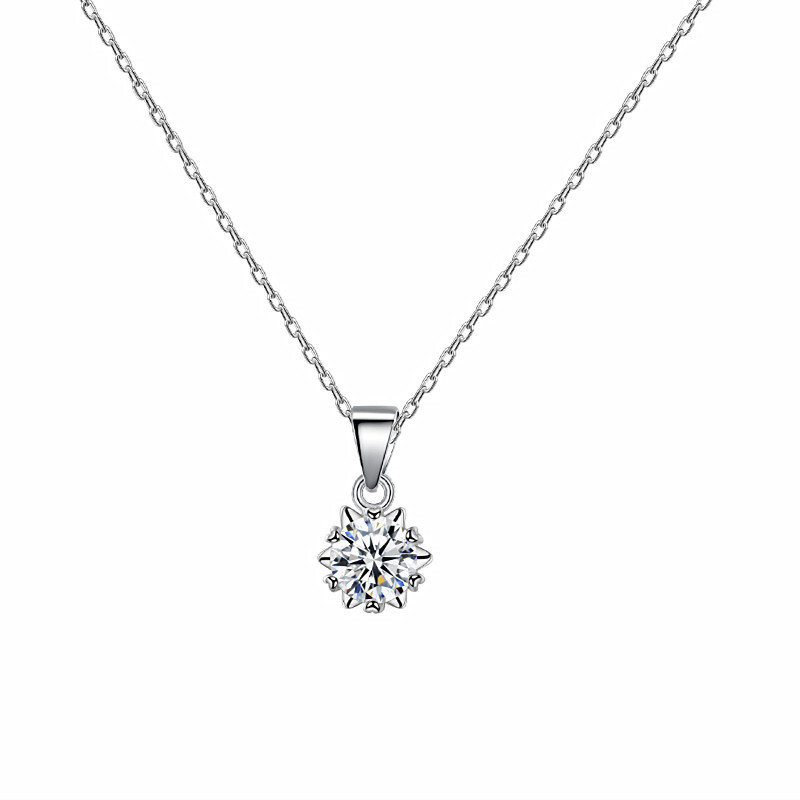 A high-quality imitation D-color moissanite four-leaf clover female pendant with eight hearts and eight arrows from a live-streaming product by a popular influencer on Kuaishou and Douyin pic 64
