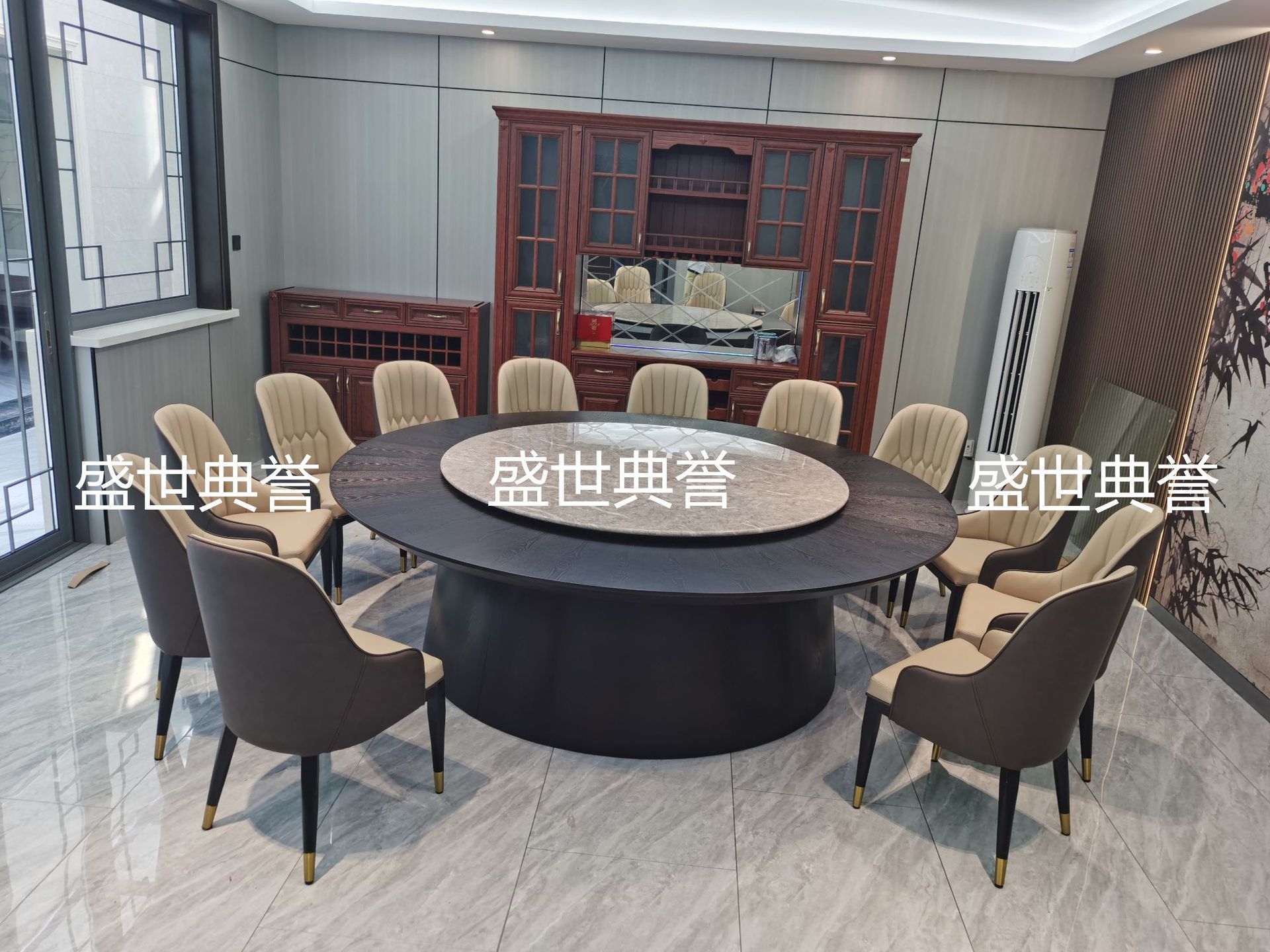 佛山专业生产酒店实木电动餐桌酒楼电动转盘餐桌海鲜餐厅轻奢餐桌详情13