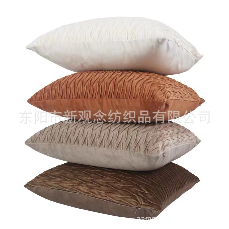 Wholesale of simple and light luxury geometric cut flower pillowcases, velvet cushion covers, Dutch fleece geometric twist cushion covers pic 14