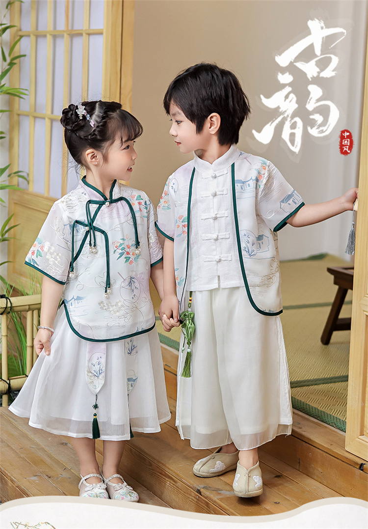 宝宝汉服春季套装男童古装中国风春秋款儿童国学馆长袖唐装女超仙详情1
