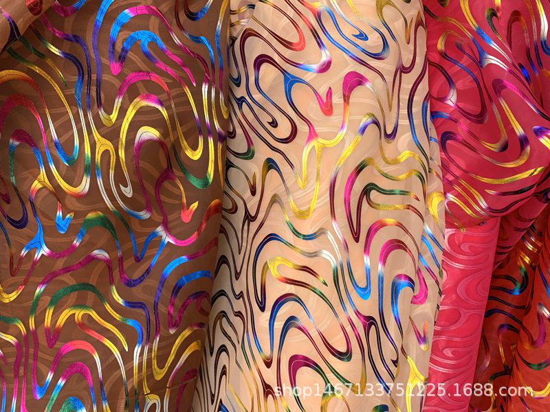 Wholesale of national trend polyester rainbow striped gauze fabric for headwear, hair accessories, headscarves, bags, packaging, Christmas gifts, toys, and gauze pic 8