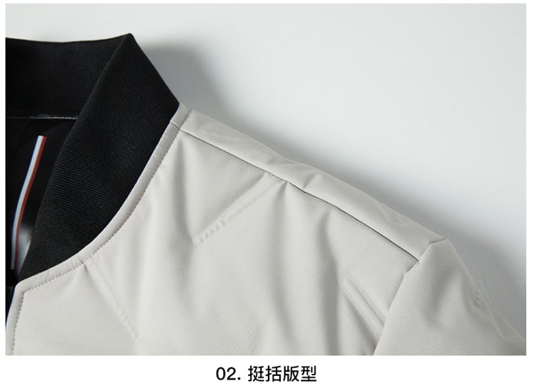 新款男士羽绒服棒球领蓬松开衫上衣灰鸭绒羽绒服男休闲冬季外套男详情33