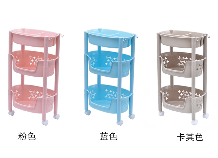 W15-2338 Kitchen plastic vegetable and fruit sorting rack with three or four layers including vegetable boxes, bathroom towel changing and washing storage rack pic 10