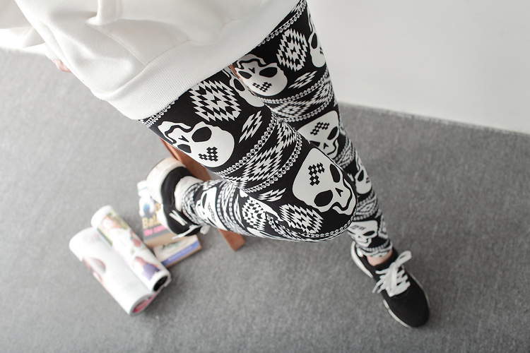 New spring dress, large-sized stretch, colorful star graffiti, personalized leggings for women pic 92