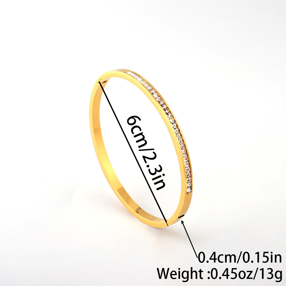 Titanium steel bracelet vacuum electroplated without color fading stainless steel bracelet, a niche and versatile light luxury high-end full diamond bracelet pic 18