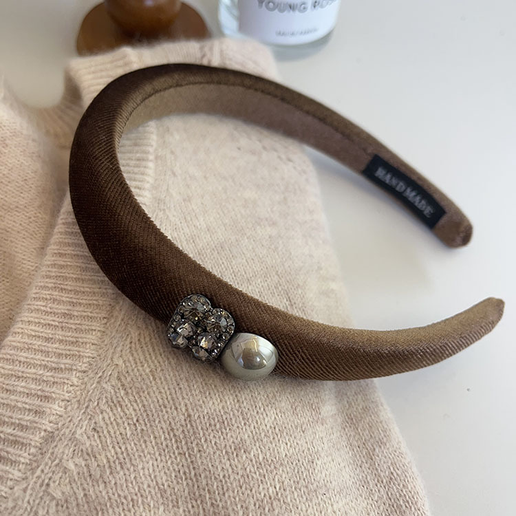 French velvet retro sponge narrow version hair band headband, Korean style, versatile and popular headband, high-end water diamond hair clip pic 17