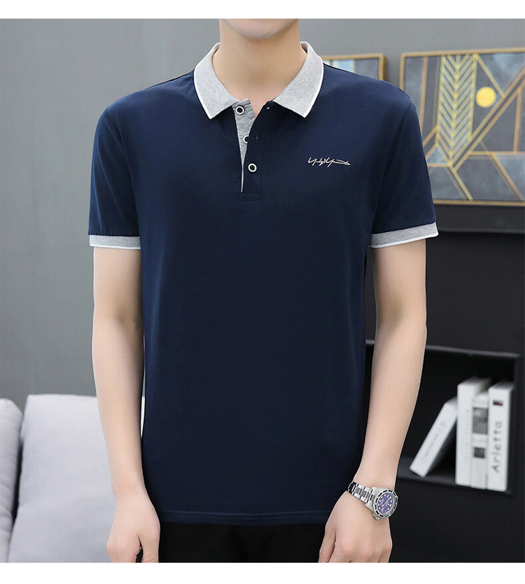 爆款纯棉短袖T恤男夏季新款翻领polo衫男士潮流详情27