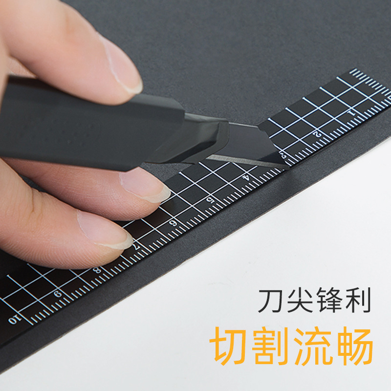fizz办公用美工刀铝合金小号金属刀片广博多功能伸缩30度学生刀片详情8
