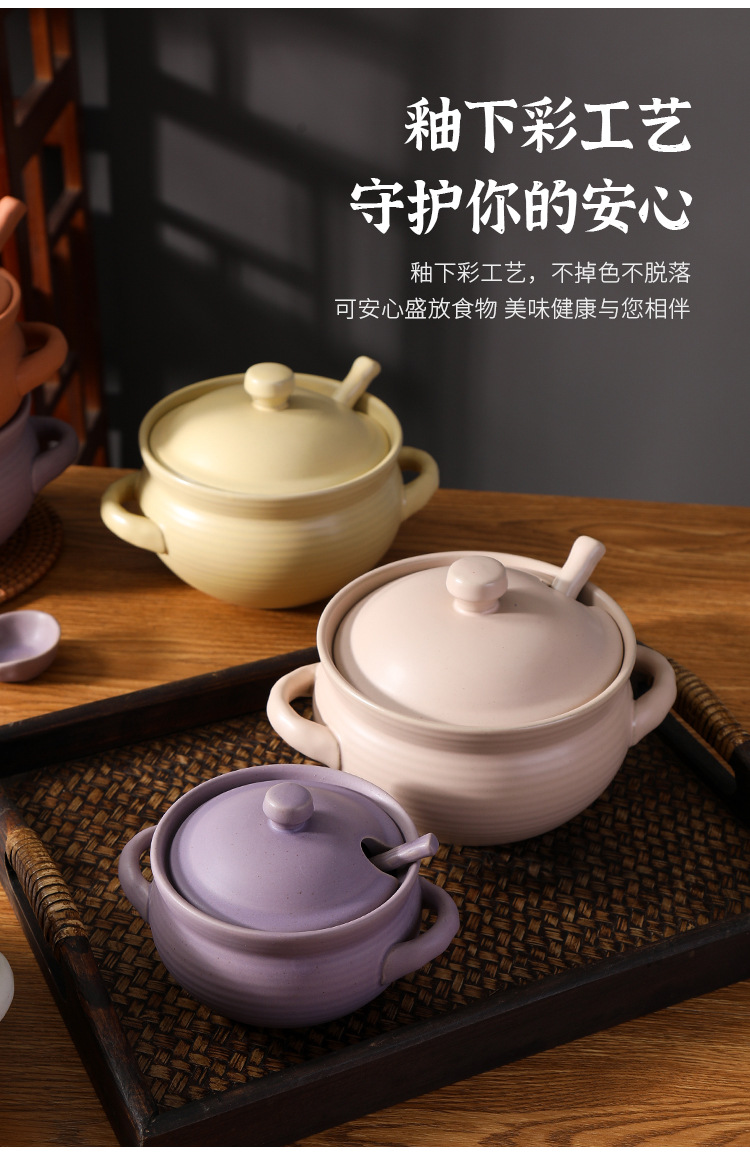 调料调味罐猪油罐陶瓷耐高温糖罐双耳带盖带勺日式复古芝麻点色釉详情7