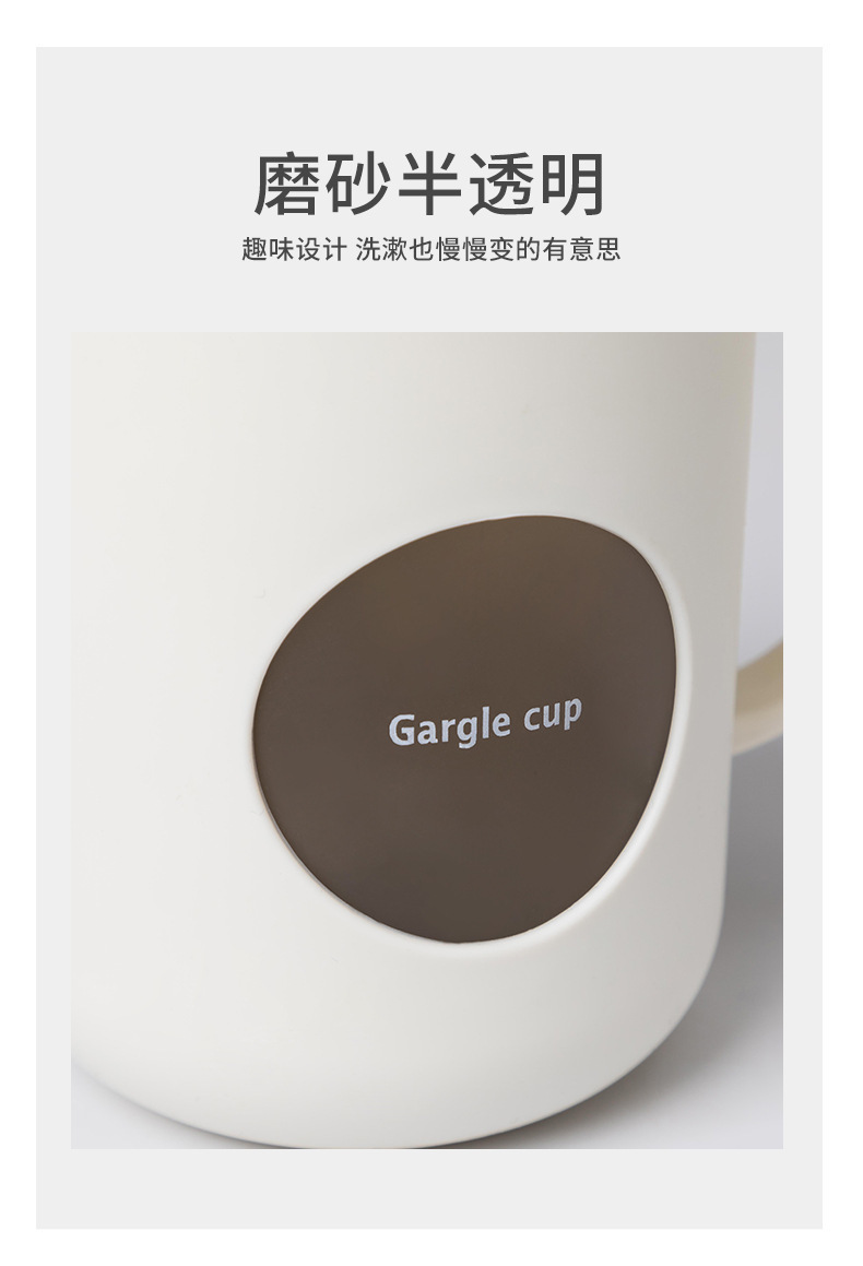 Double-layer contrasting color mouthwash cup, home bathroom brushing cup with handle, cute couple cup, durable washbasin cup pic 5