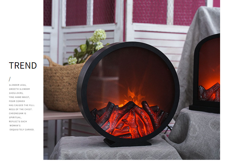 Amazon American-style fireplace, night light, LED flame lamp, fireplace, living room table, hanging decorative items pic 9
