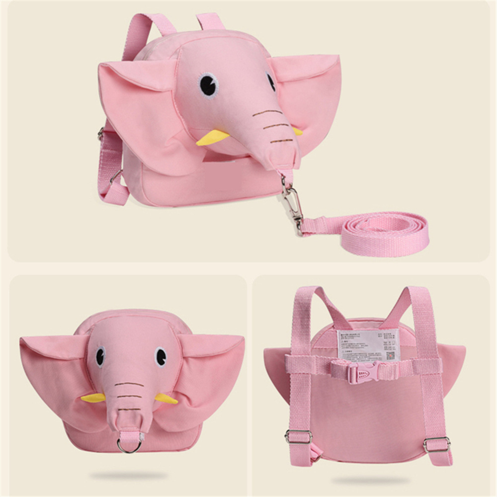 定制贴牌婴幼儿童防走失背包牵引绳幼儿园双肩小象小书包防丢绳详情15