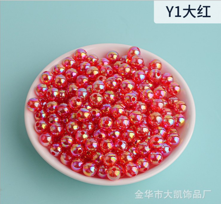 New macaron-colored camellia beads perforated solid rose loose beads diy beading material resin accessories pic 43
