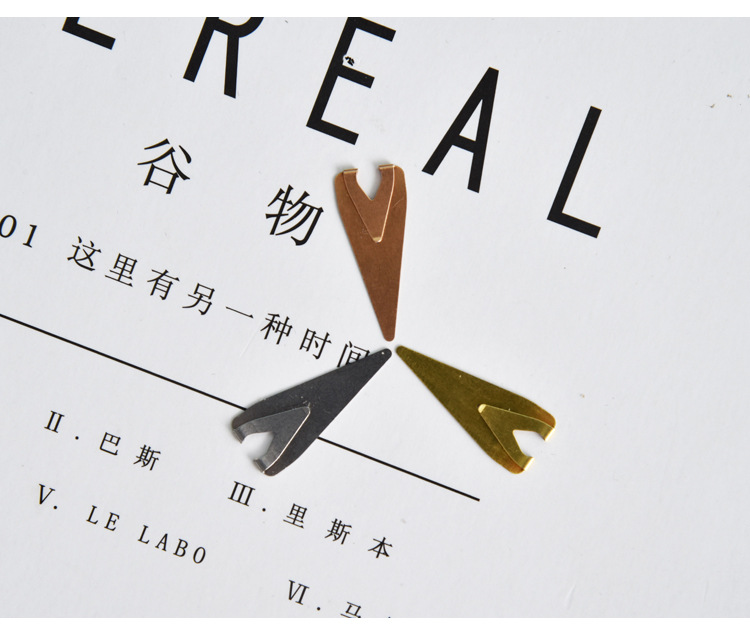 Creative bookmarks, retro hollowed-out stainless steel metal bookmarks, mini and cute teardrop pages, three-color stationery products pic 9