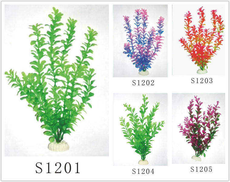 鱼缸仿真塑料小号水草 水族箱装饰塑料草 可定做外贸出口塑料小草详情24