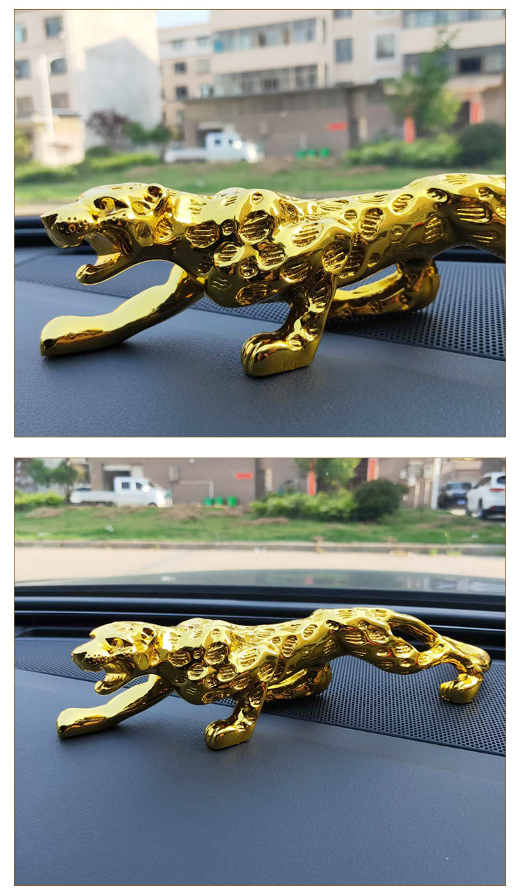 霸气男士汽车摆件金钱豹子 树脂豹礼品金钱豹车内装饰品详情11