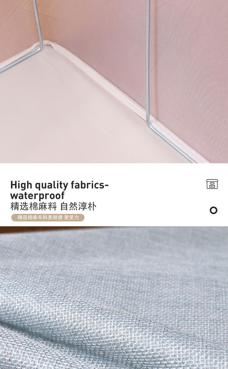 棉麻收纳箱加粗钢架衣物收纳整理箱大号无异味布艺衣柜百纳箱折叠详情22