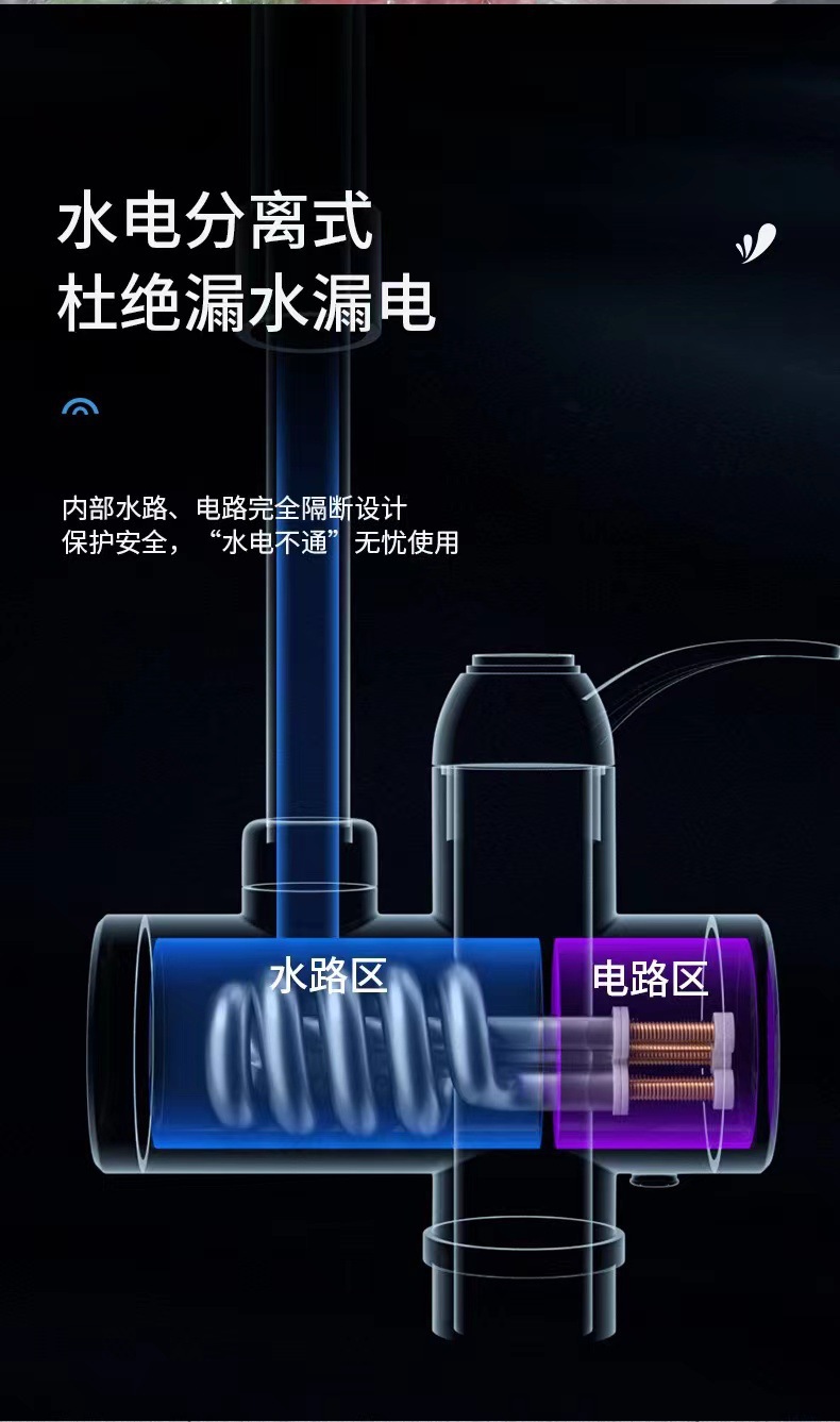跨境即热式电热水龙头厨卫用快速加热冷热两用龙头现货厂家批发Instant hot electric faucet详情9