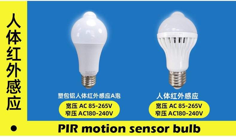 Intelligent led sound-controlled bulb lighting, sound-light controlled bulb, screw mouth human body infrared lamp, corridor radar sensing bulb pic 13