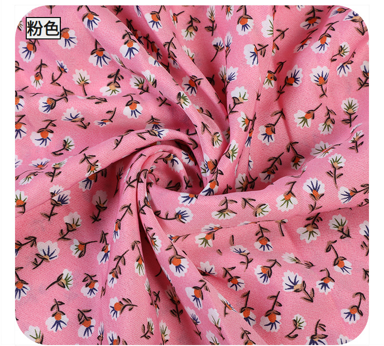 Fashionable and fresh floral print fabric, Korean silk clothing printed fabric, polyester shuttle fabric in stock for wholesale pic 18