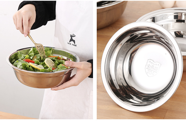 Wholesale thickened 304 stainless steel soup basins, soup bowls, noodle basins, seasoning basins, seasoning jars, vegetable washing basins, multi-purpose gifts pic 17