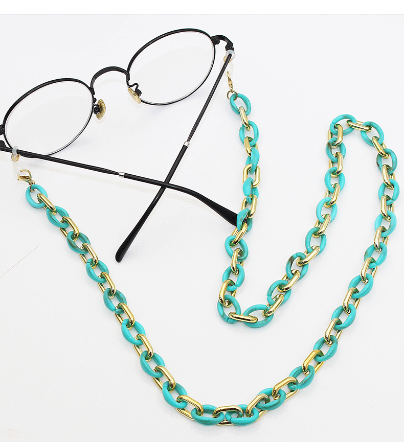 New acrylic eyeglass chain, simple and fashionable metal ring buckle, hanging rope chain, mask chain, dual-purpose color hanging chain pic 6