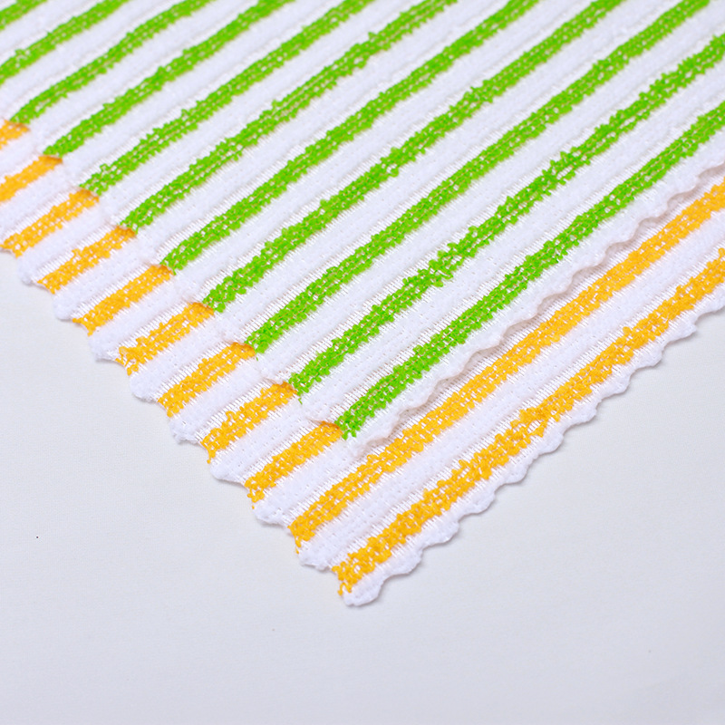 [LOVELY HOME] [tenedor jia] toalla de limpieza de poliéster puro tira de color estampado paño cuadrado absorbente no se cae el pelo paño de cocina al por mayor paño de microfibra pequeña toalla cuadrada absorbente pic 18