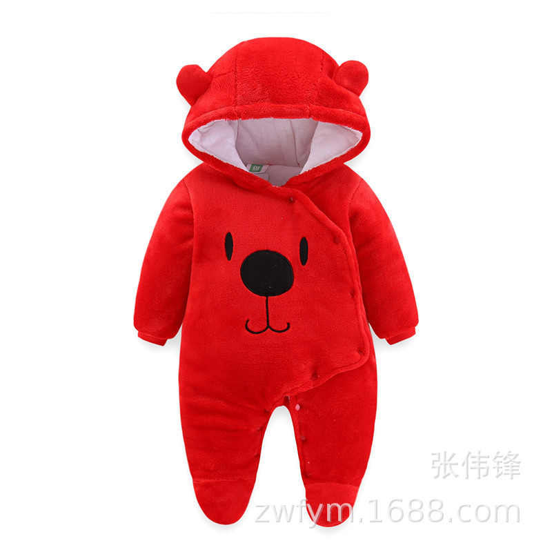 Baby one-piece suit thickened autumn and winter outfits 0 baby clothes for boys and girls 1 newborn autumn clothes winter cotton-padded clothes crawling clothes pic 8