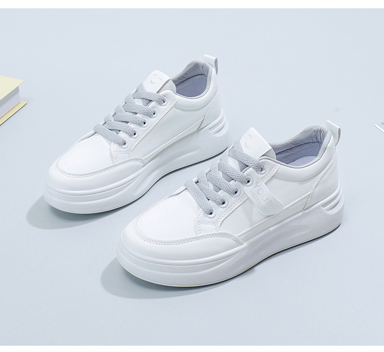 2024爆款春秋季轻便小白鞋皮面增高软底女士透气厚底运动休闲鞋女详情22