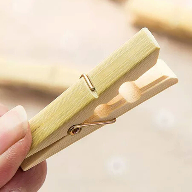 Q1232 20 high-quality bamboo clips: Bamboo clips for clothing, socks, pants, and grapes pic 9