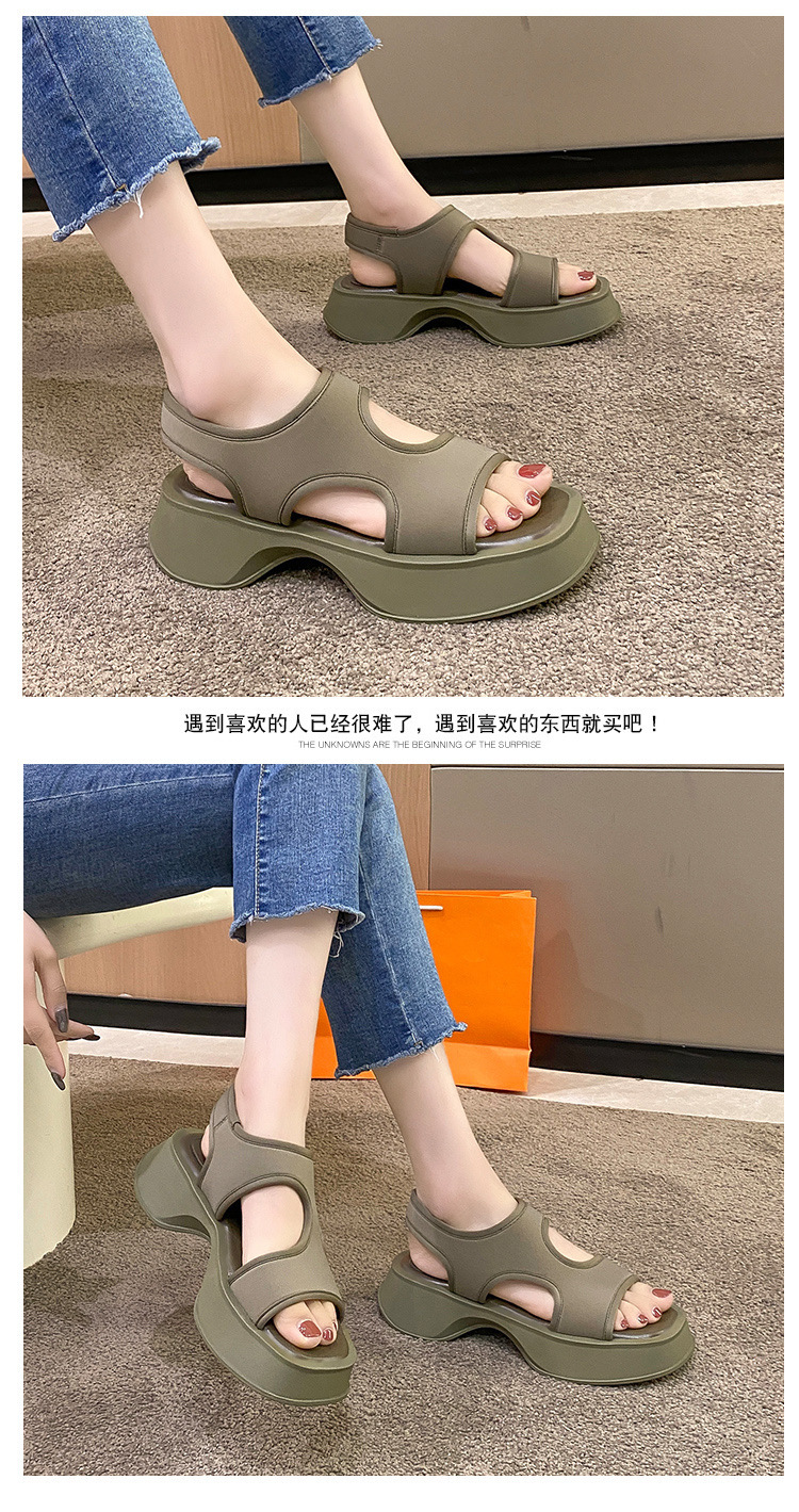 网红露趾休闲凉鞋女厚底2024年夏季新款欧洲站运动百搭小众罗马鞋详情8
