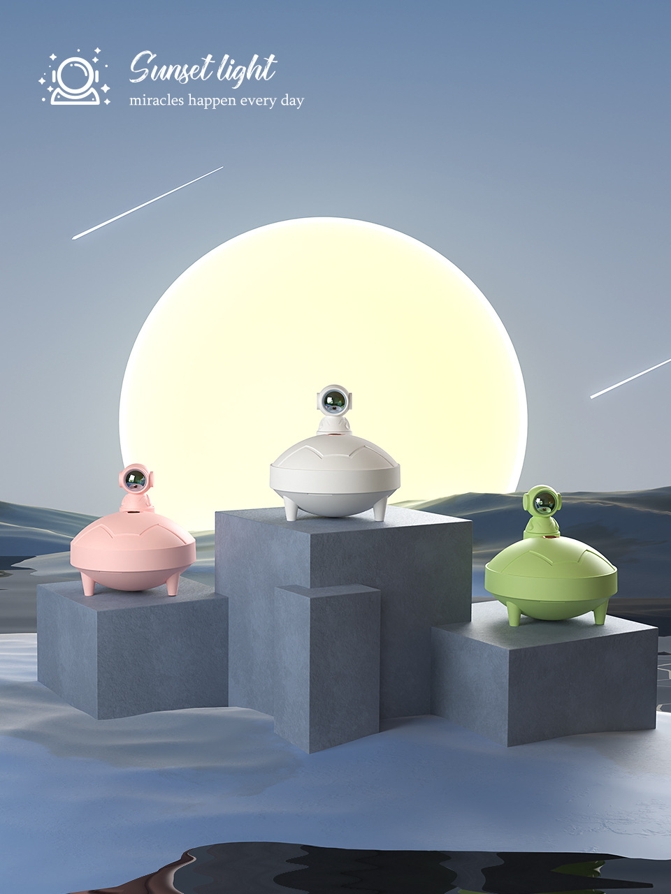 2023 New Astronaut Humidifier, Home Air Sprayer, Instagram-style photo, sunset light pic 9