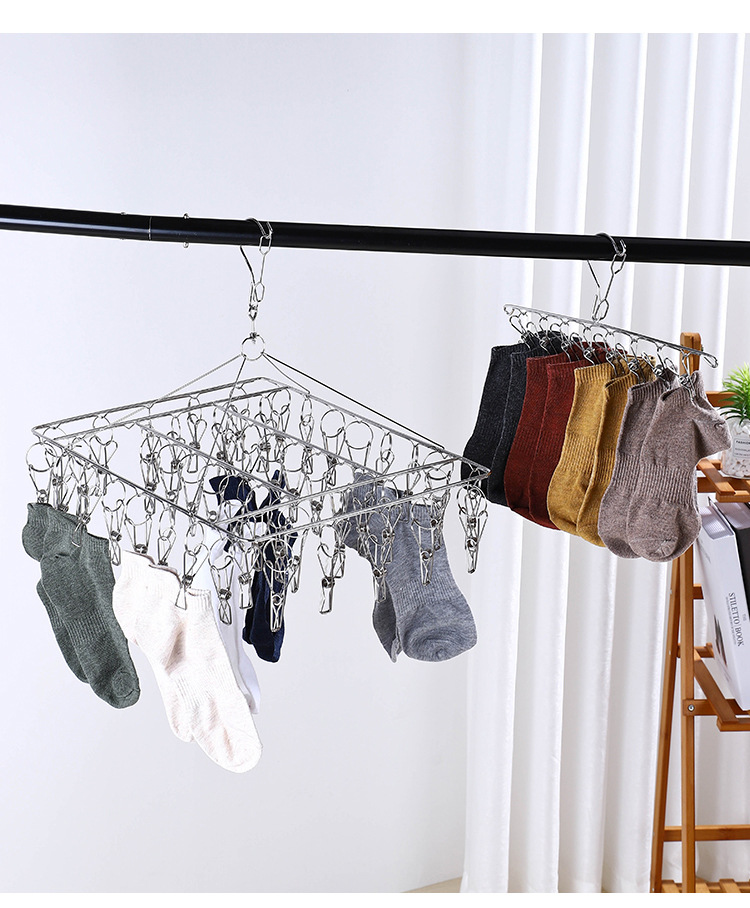 Stainless steel sock rack, multi-clip drying rack, sock drying rack, multi-head clothes drying rack manufacturer wholesale pic 13
