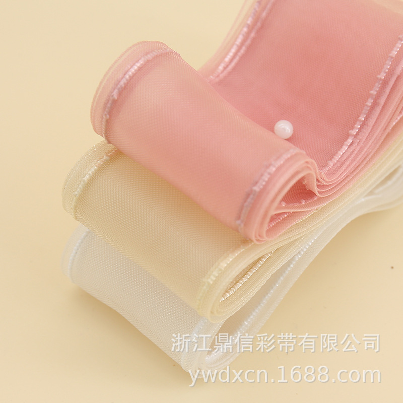 Dingxin Ribbon Wholesale, dotted edge net gauze ribbons, diy handmade hair accessories, bows, flower gifts, packaging gauze ribbons pic 8