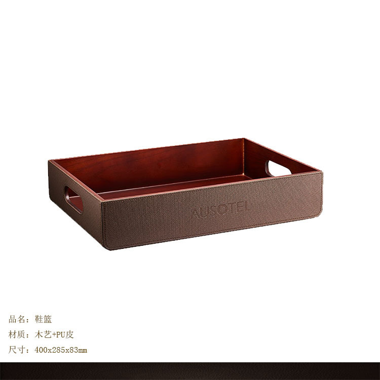 Factory direct sales of high-end leather hotel room tissue boxes, supplies boxes, tea compartments, trays, notepads and storage boxes pic 9