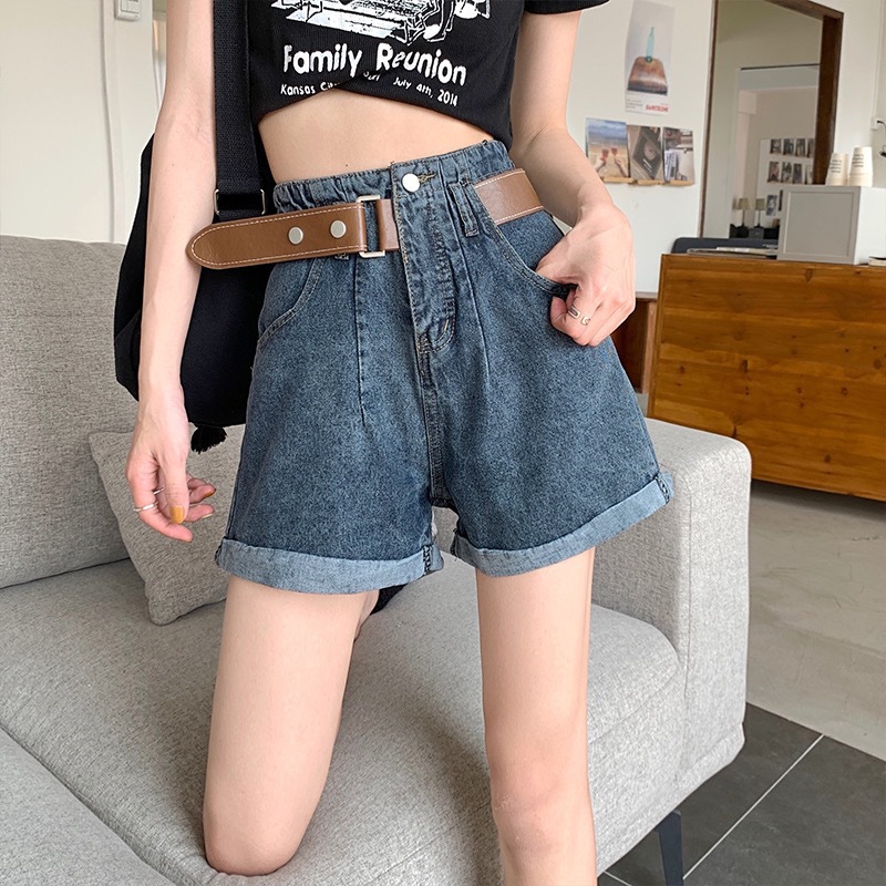 牛仔短裤女2023夏新款韩版高腰破洞显瘦女式牛仔短裤外贸直销批发详情36