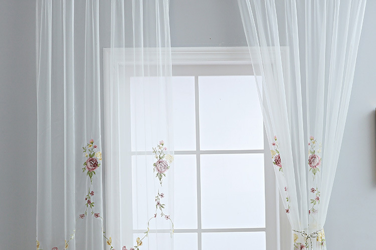 Cross-border exclusive Amazon curtain finished products, American-style embroidered window screens, small curtains, semi-blackout curtains, fabric wholesale pic 19