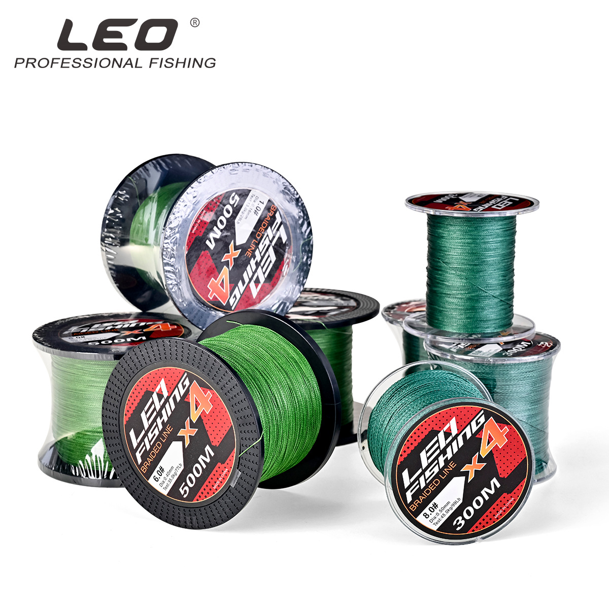 28165 LEO/ LeOU [300/500M Woven PE Fishing Line] Dark green military green rice fishing line pic 7